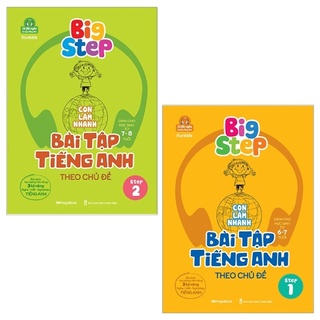 Sách Combo 2 cuốn Big step - con làm nhanh bài tập tiếng Anh theo chủ đề