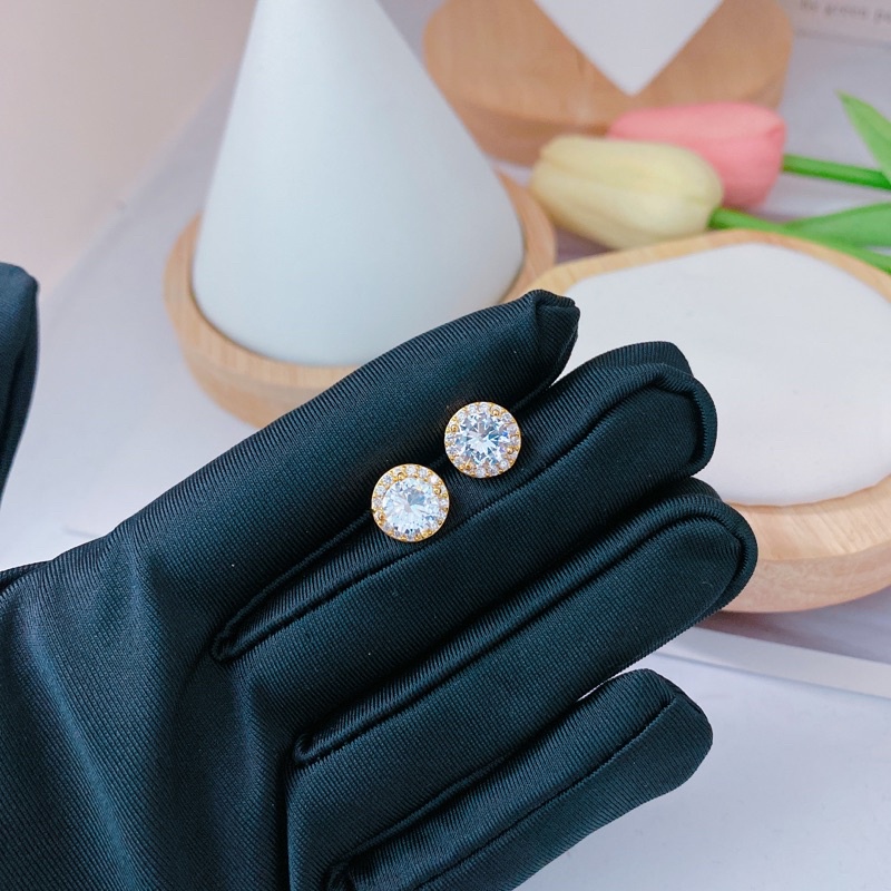 Bông tai xi kim nụ soàn đá sáng - |Nguyễn Trà Dương|