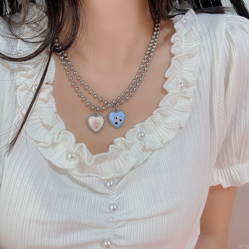 Dễ Thương Vòng cổ Mặt Hình Thỏ Và Bò Sữa Đáng Yêu Cho Nữ