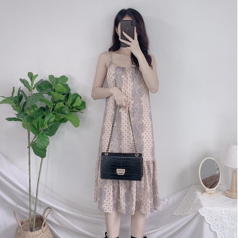 Váy 2s hoa nhí đuôi cá nữ - Đầm voan 2 dây tăng đơ điểu chỉnh có lớp lót SIÊU ĐẸP | BigBuy360 - bigbuy360.vn