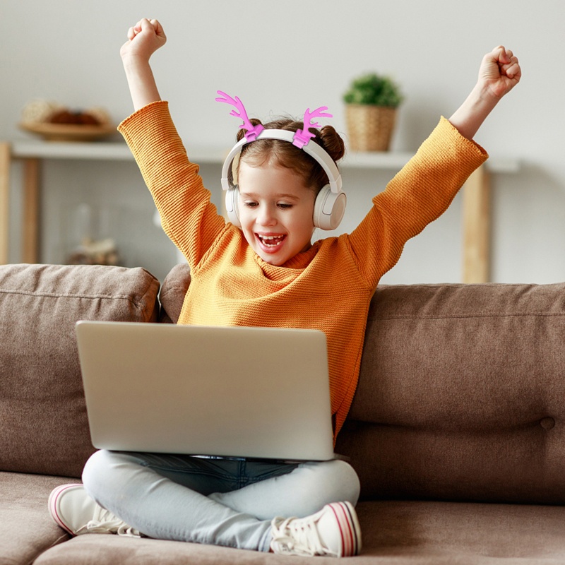 Phụ Kiện Trang Trí Tai Nghe Hình Gạc Hươu Dễ Thương