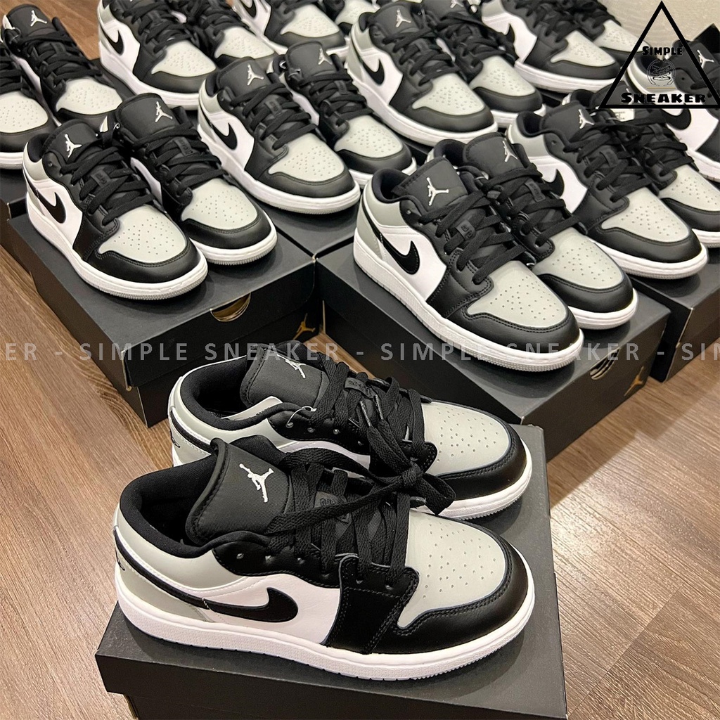 Giày Nike Jordan 1 Low Smoke Grey V4 Chính Hãng 💙SIMPLE SNEAKER💙 Air Jordan 1 Shadow Toe Màu Xám Đen