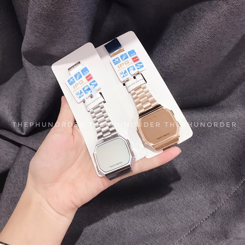 Đồng hồ unisex nam nữ đèn led tráng gương