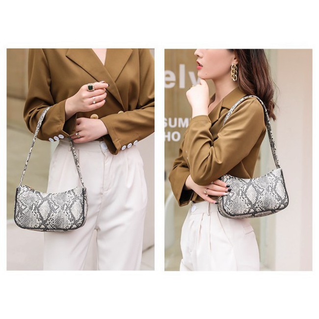 {Hot Trend} Túi kẹp nách vân da trăn quai tròn thời trang thanh lịch KN06 túi đeo vai | BigBuy360 - bigbuy360.vn
