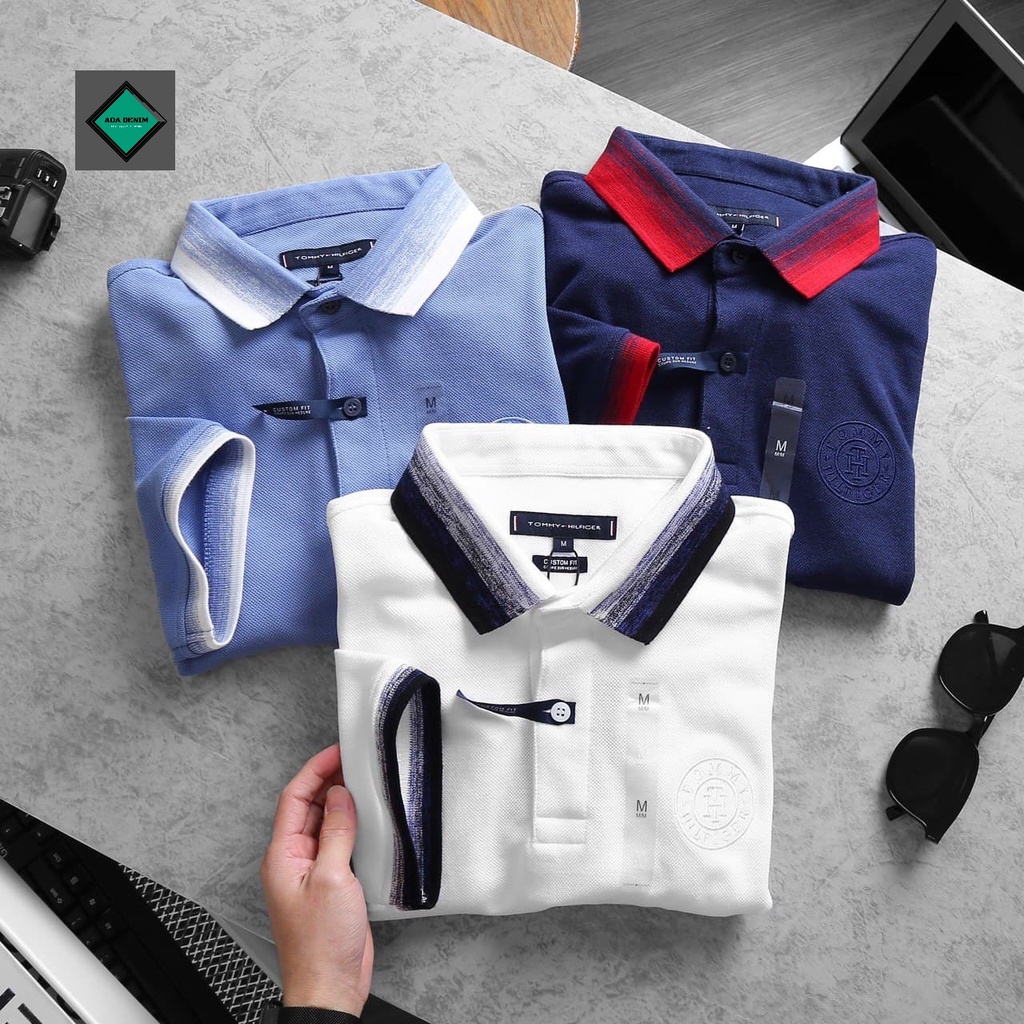 [ HÀNG CHÍNH HÃNG ] ÁO  POLO TOMMY HILFIGER CHÍNH HÃNG VẢI COTTON GAI ĐẶC TRƯNG  DÁNG SLIMFIT