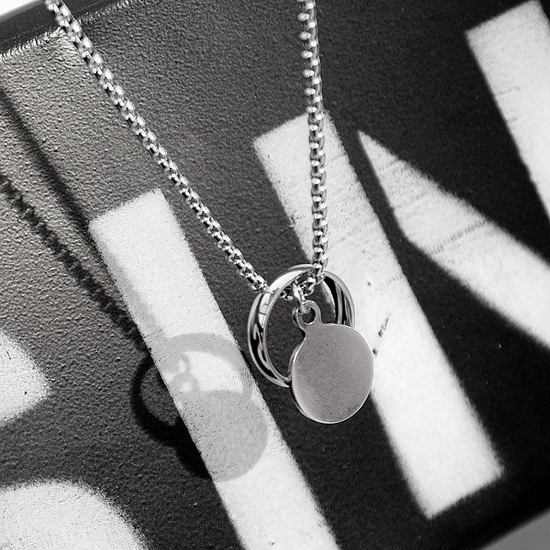 Vòng cổ Vương Nhất Bác xỏ nhẫn miếng tròn dây chuyền phụ kiện Unisex thiết kế thời trang tặng ảnh VCONE