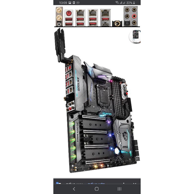 mainboard bo mạch chủ msi z370 godlike gaming full box like new