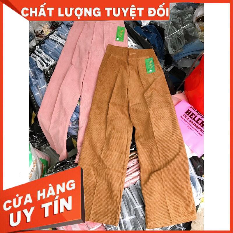 [ảnh thật] Quần culottes Nhung Gân ống rộng phong cách ulzang- bảng màu shop tự chụp | BigBuy360 - bigbuy360.vn