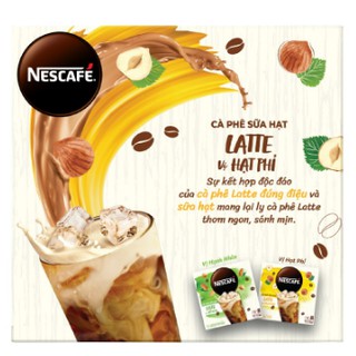 Cà phê hòa tan NESCAFÉ Latte Sữa Hạt Vị Hạt Phỉ (Hộp 10 gói x 24g)