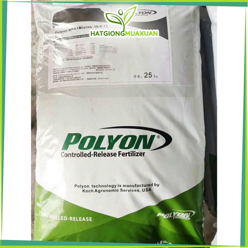 Sale (hot) - Phân tan Chậm Mỹ PoLyon hạt xanh 16-6-12 300k/kg siêu tốt.