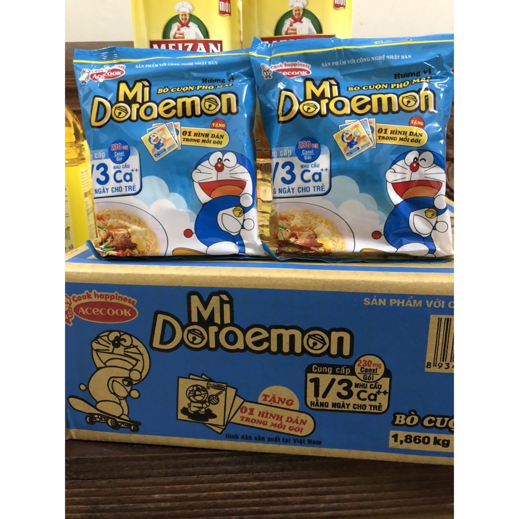 THÙNG MÌ DORAEMON BÒ CUỘN PHÔ MAI 30 GÓI 62G