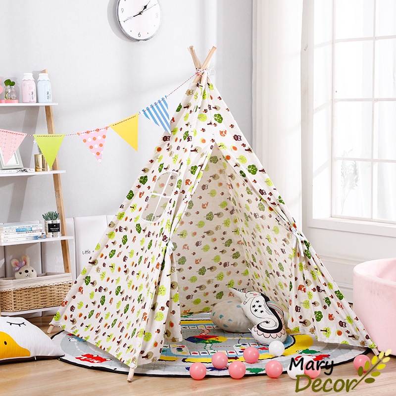 Vải may lều cho bé chất liệu canvas bố decor họa tiết sặc sỡ dễ thương hoạt hình vui nhộn