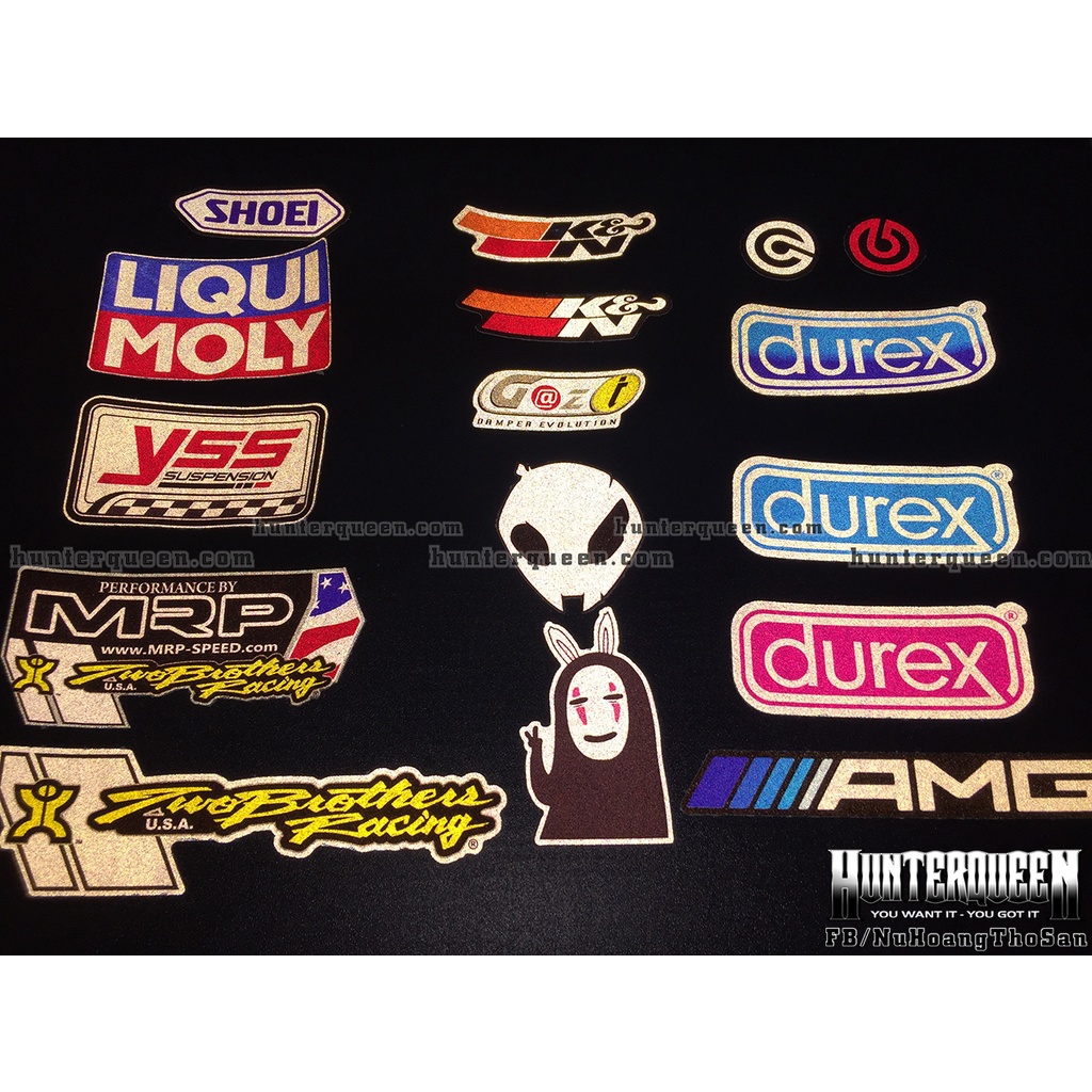 16 mẫu logo sticker phản quang 3M siêu phát sáng. Decal hình dán cao cấp, không bay màu, chống nước