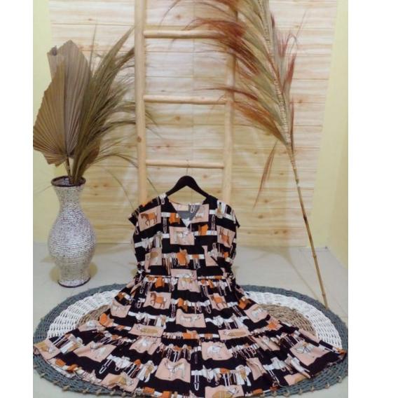 Năm Đầu	Đầm kimono Dài Đến Đầu Gối Phối Bèo Nhún Nữ Tính