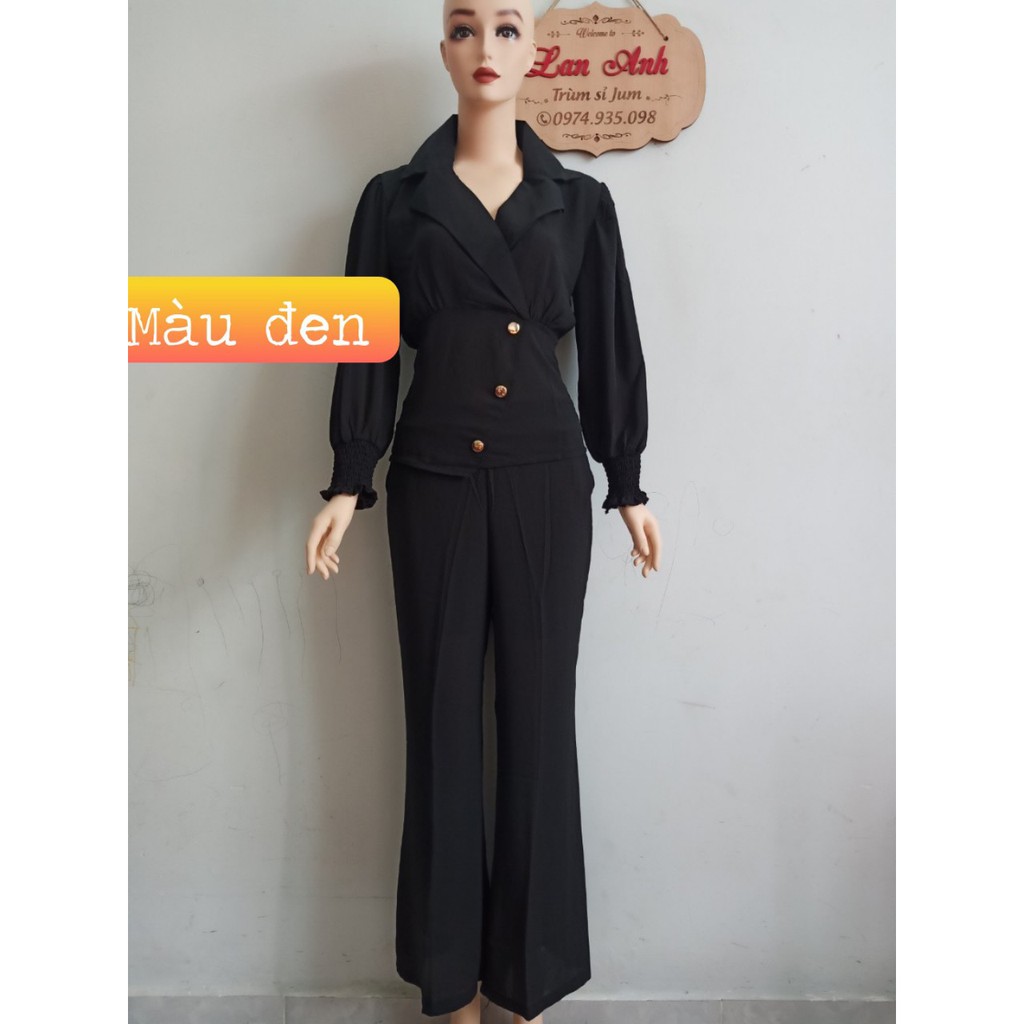 BỘ TAY PHỒNG SIÊU XINH |QUẦN TÂY CÔNG SỞ| QUẦN VÀ ÁO VOAN CÙNG MÀU CỰC SANG CHẢNH