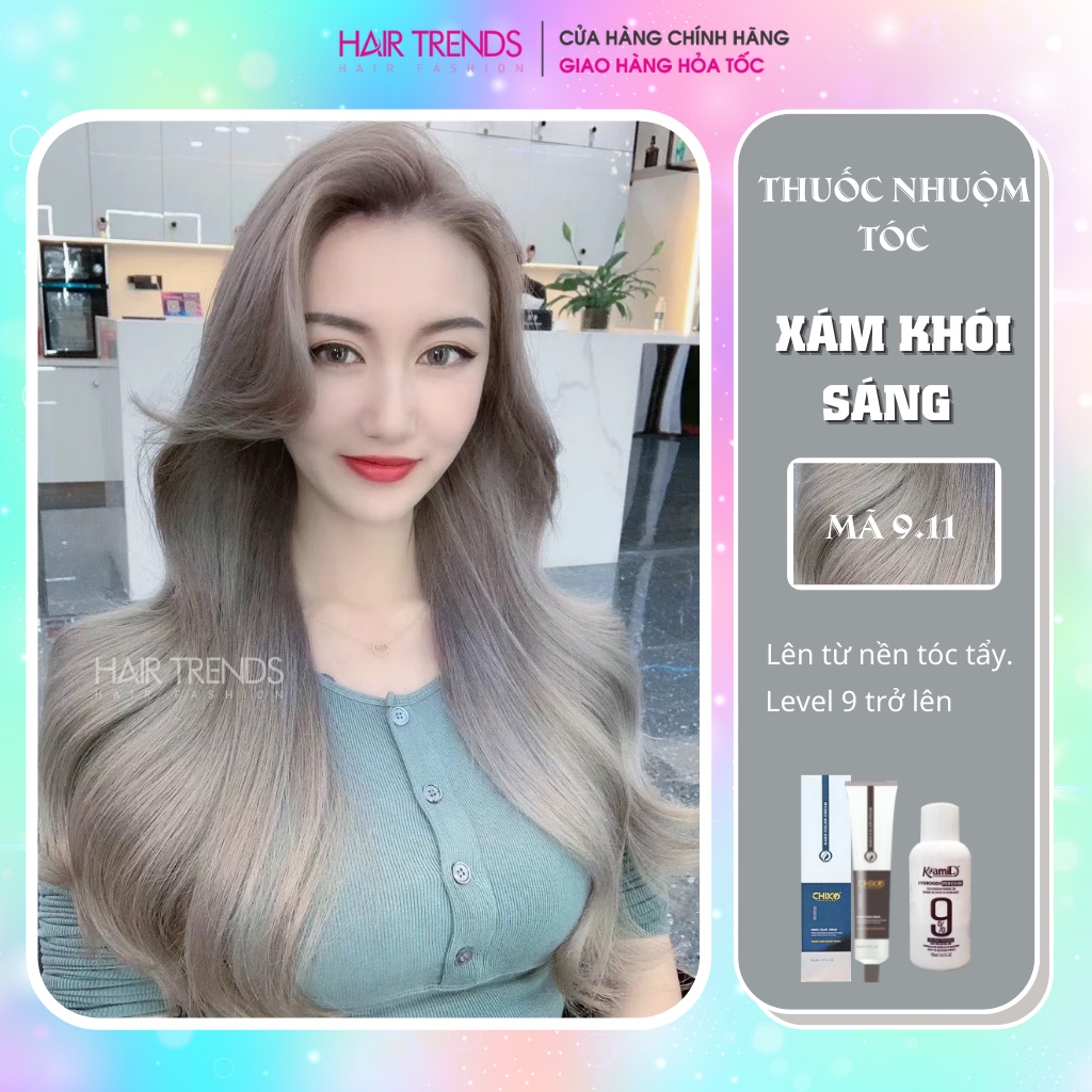 Thuốc nhuộm tóc KHÓI XÁM💖 tặng TRỢ DƯỠNG 100ml