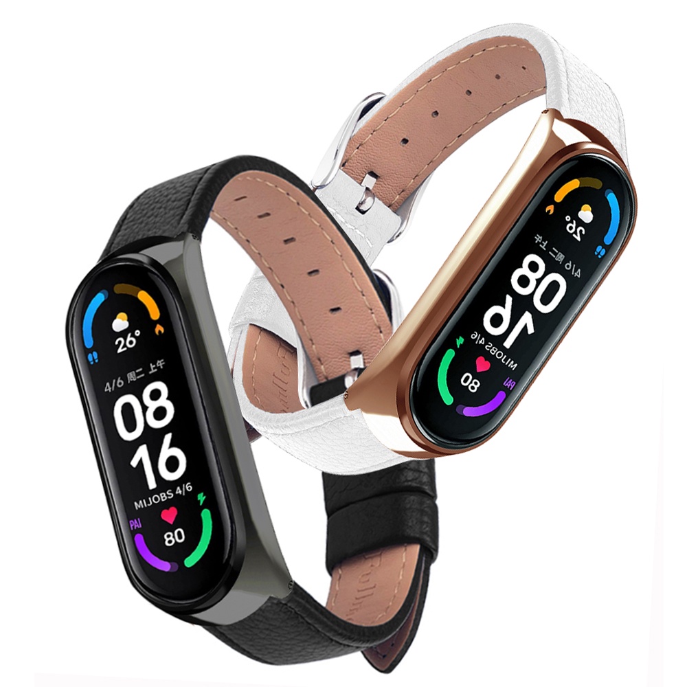 Dây Đeo Bằng Da Thanh Lịch Cho Đồng Hồ xiaomi mi band 7 6 5 4 3 2 1 xiaomi mi band 3 4 Miband6 5 4 3