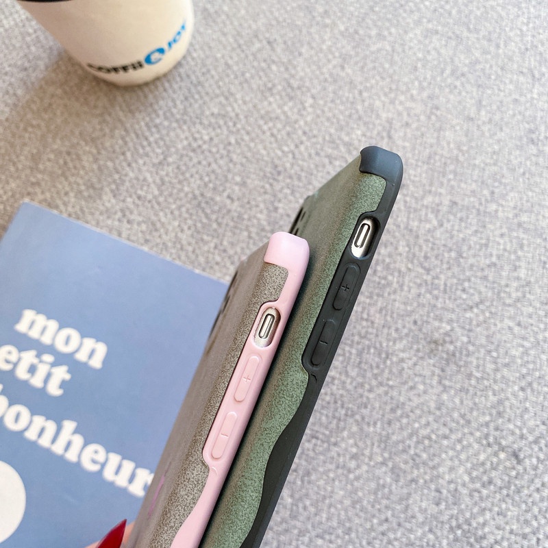 Ốp Điện Thoại Da Phối Nhung Thời Trang Chống Rơi Cho Iphone 12 7 8 6 6s Plus X Xr Xs Max 11pro Max | BigBuy360 - bigbuy360.vn
