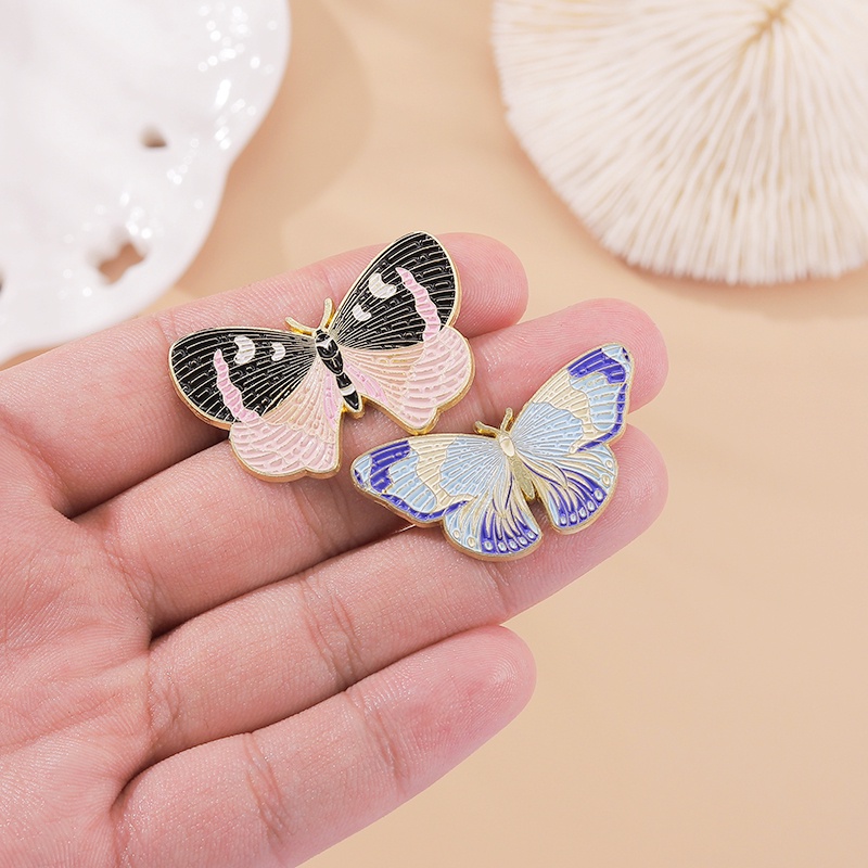 Ghim cài áo QIHE JEWELRY hình bướm tùy chọn màu sắc thời trang cho bạn bè