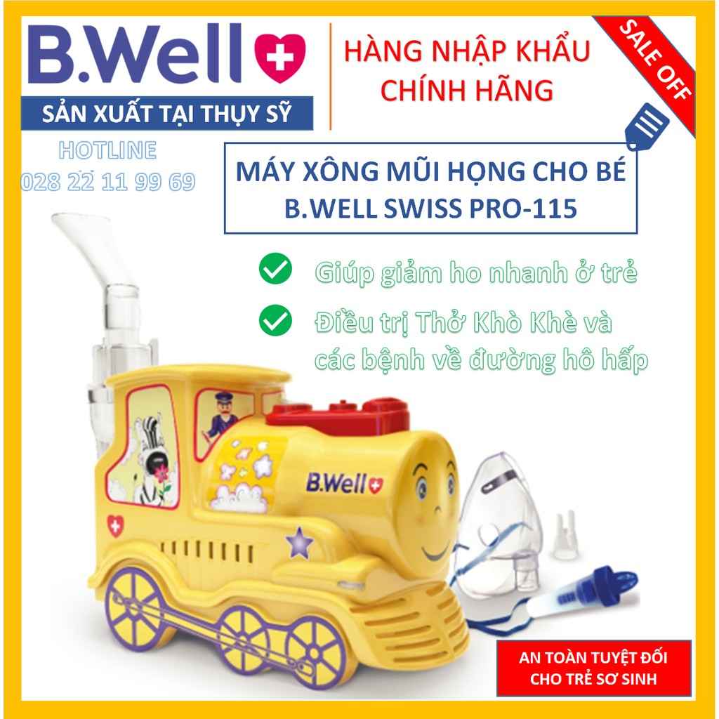 [Hàng SX tại THỤY SỸ] - Máy Xông Mũi Họng Cao Cấp cho Bé B.WELL SWISS PRO-115 [100% CHÍNH HÃNG] BẢO HÀNH 3 NĂM - 1 ĐỔI 1