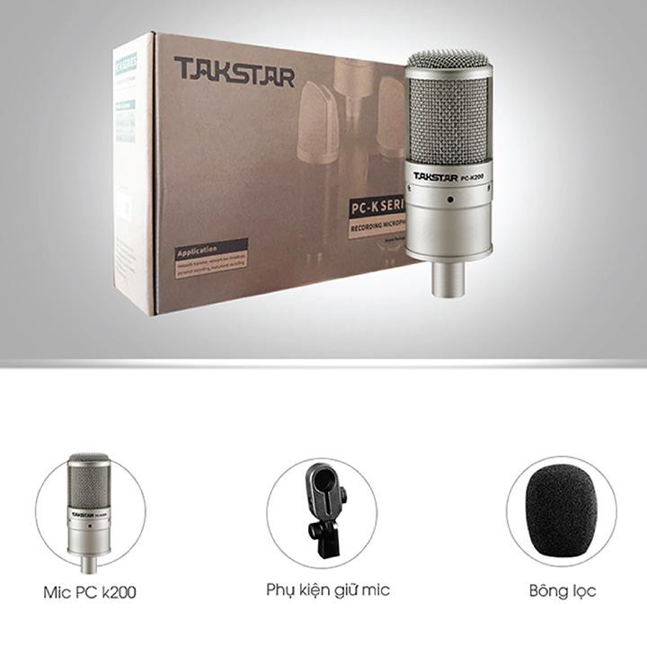 Micro livestream Takstar PC- K200 dùng thu âm và hát karaoke cao cấp
