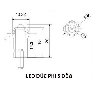 Led đúc F5 12V  (50 led)