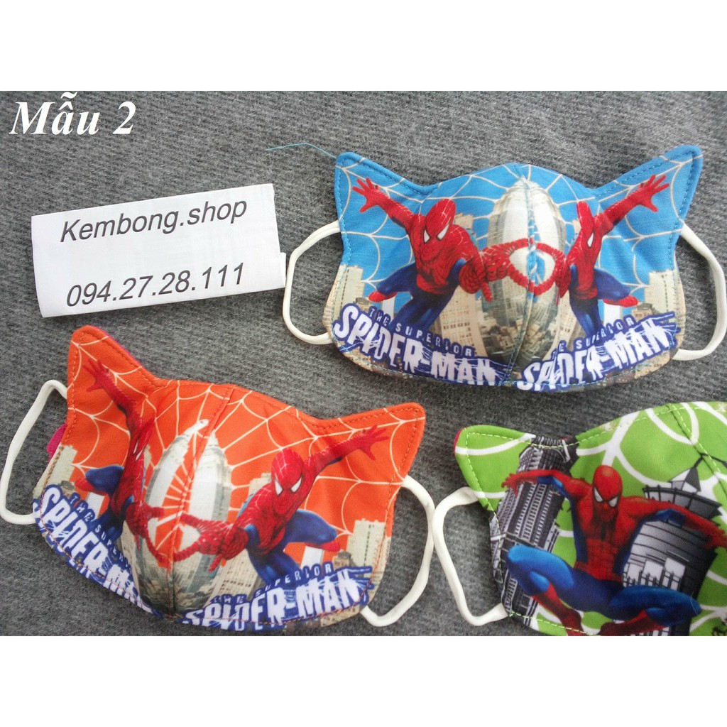 Khẩu trang Siêu nhân người nhện cho bé trai - hàng đẹp 3 lớp, | BigBuy360 - bigbuy360.vn