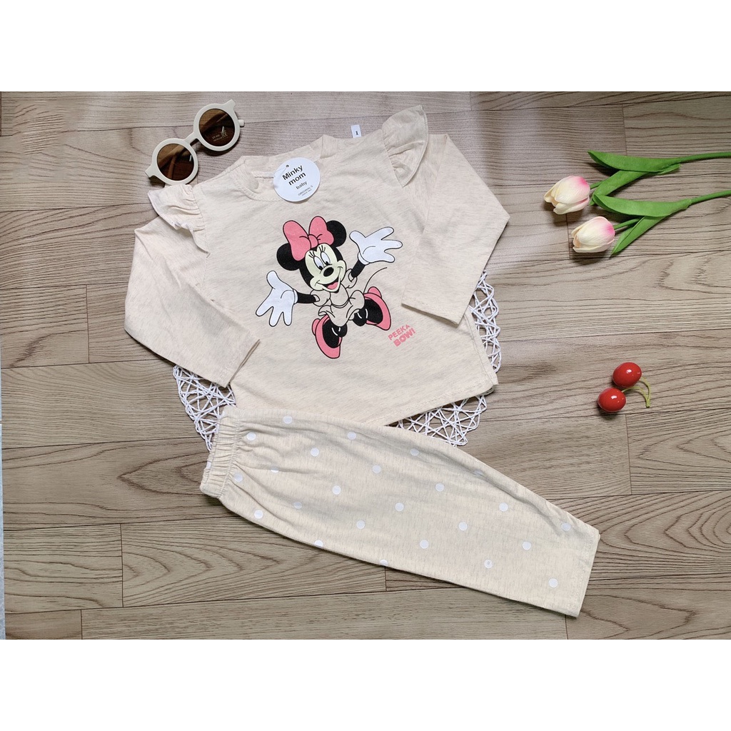 [MẪU MỚI] BỘ DÀI TAY BÈO NHÚN  MICKEY CHẤT COTTON MỀM MÁT SIÊU CUTE CHO BÉ YÊU 8-18KG. ẢNH CHỤP THẬT. VIDEO THẬT