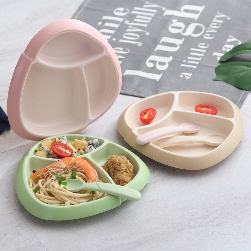 Khay ăn dặm sợi tre kèm thìa