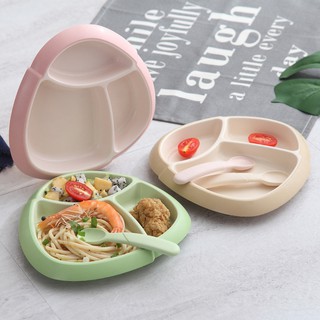 Khay ăn dặm sợi tre kèm thìa