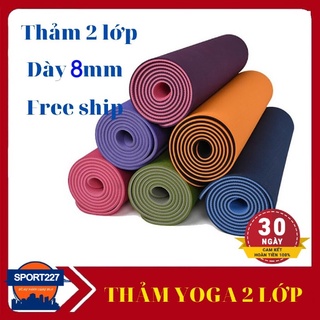 [TẶNG TÚI]Thảm Tập Yoga định tuyến Cao Cấp 2 Lớp Dày 8mm Có Túi Đựng CHÍNH HÃNG AN TOÀN CHO DA