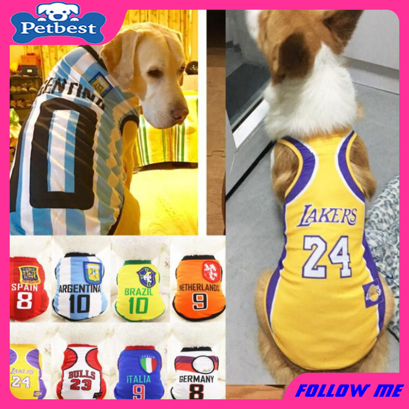 Áo không tay in hình đá bóng cá tính cho thú cưng
