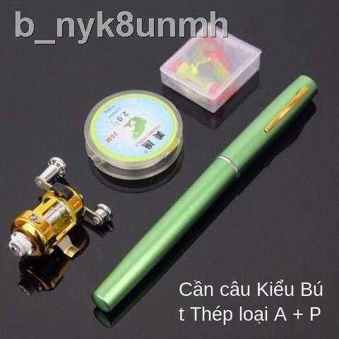 Cần câu mini dạng bút, không ném, cầm tay ngoài trời, bỏ túi, băng bút