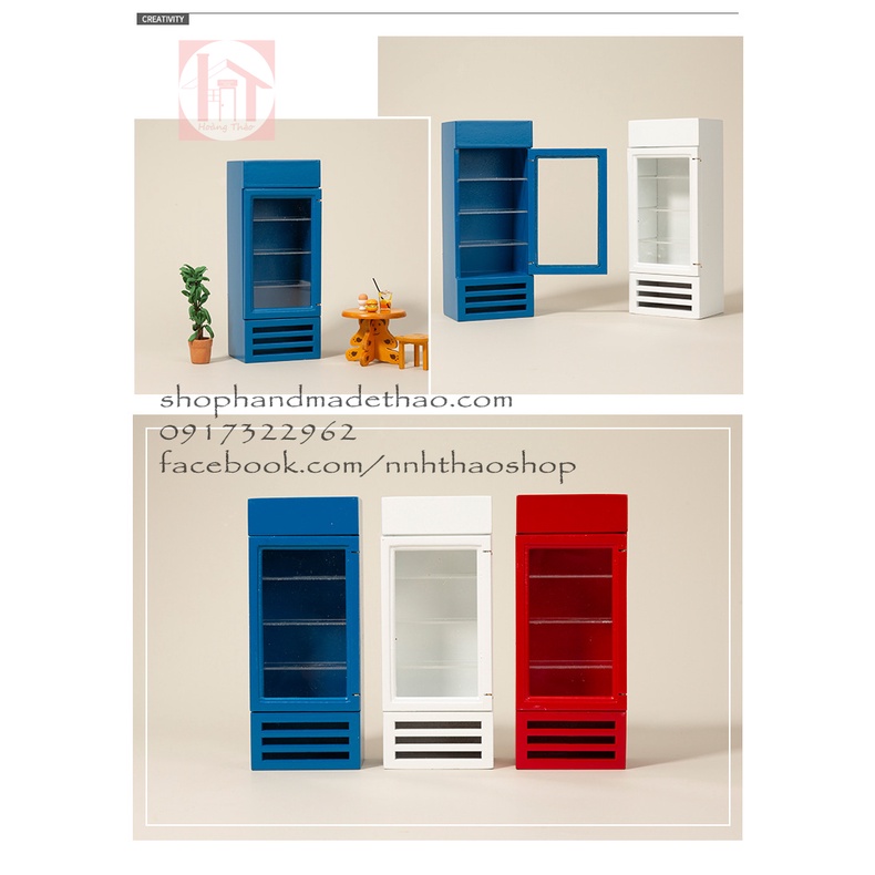 Miniature trang trí mô hình, dollhouse_Tủ lạnh (phù hợp mô hình tỷ lệ 1/12)