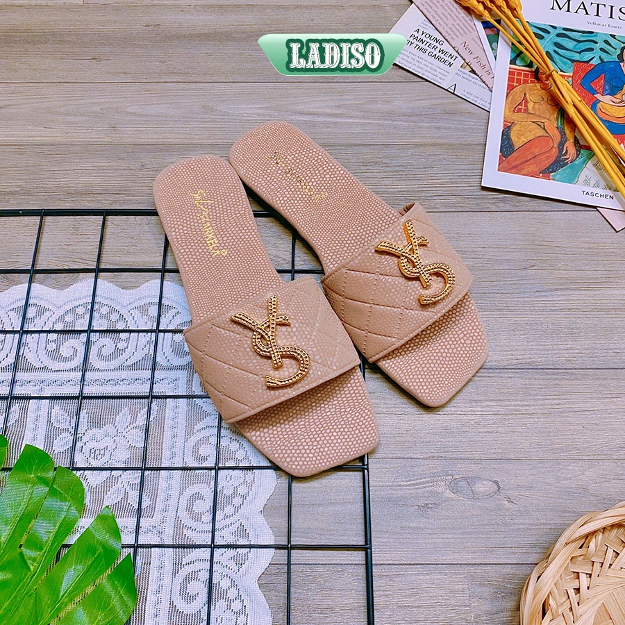 Dép quai ngang nữ đính chữ YS cực xinh hàng cao cấp cực xịn xò giá sỉ LADISO TT375