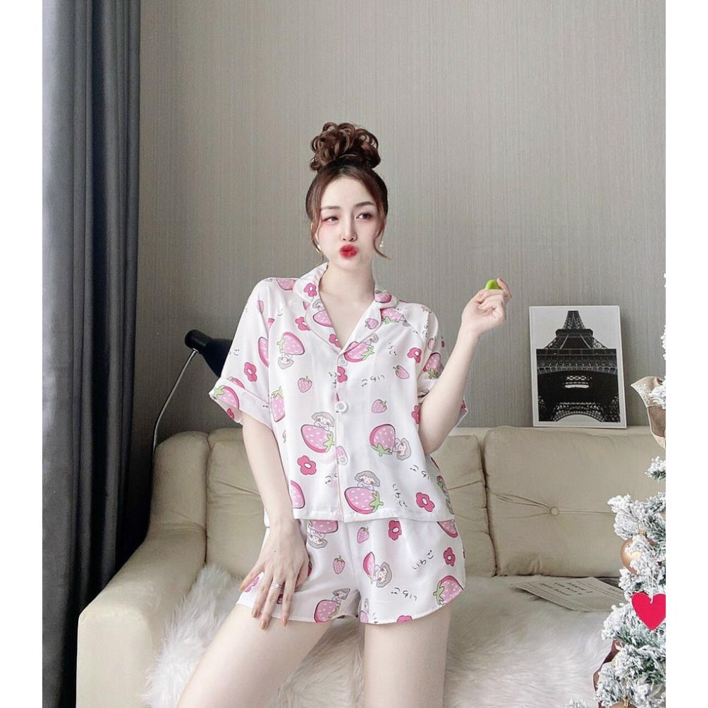 Đồ Bộ Mặc Nhà LATO Đồ Pijama Nữ Ngắn Tay Đẹp Thời Trang Dễ Thương Vải Lụa Cao Cấp Quần Short Đùi Dưới 60kg | BigBuy360 - bigbuy360.vn