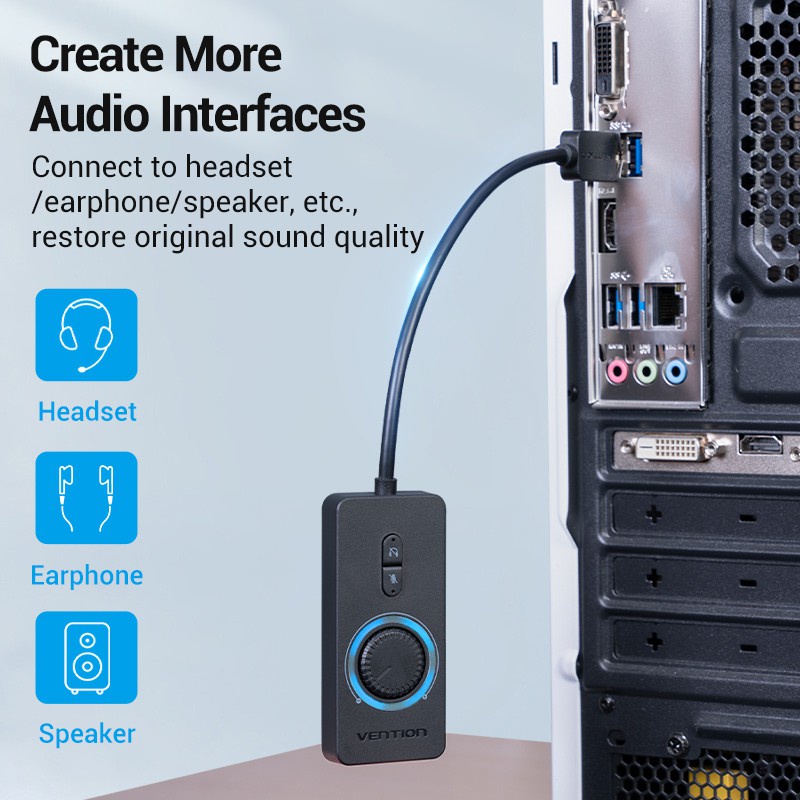 Usb âm thanh cho PC Laptop Vention CDRB usb sound card