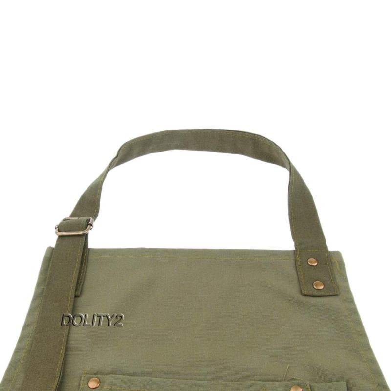 [Dolity2] Tạp Dề Vải Canvas Có Dây Đeo Điều Chỉnh Được Chuyên Nghiệp