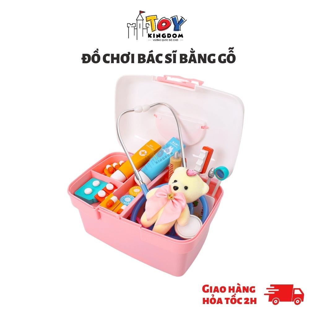 Đồ Chơi Bác Sĩ Bằng Gỗ Woa Toys Bao Gồm Hộp Đựng, Tai Nghe, Ống Tiêm,…Cho Bé Từ 2- 6 Tuổi