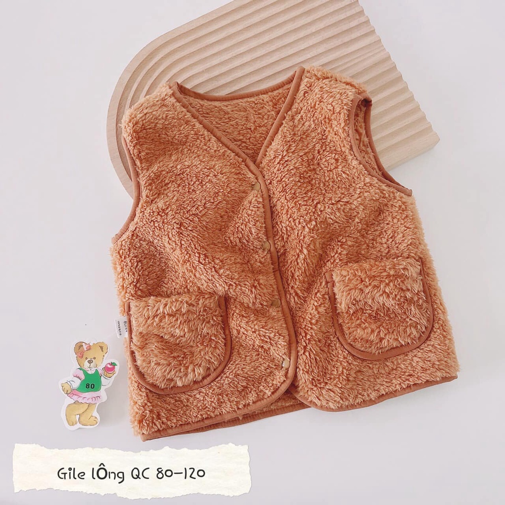 Áo gile lông Quảng Châu mềm mịn cho bé trai bé gái