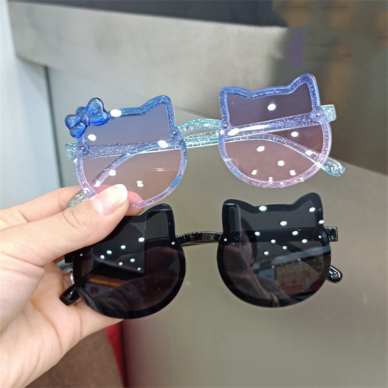 Kính Mát Hình Tai Mèo Dễ Thương Chống Tia UV Cho Bé Gái
