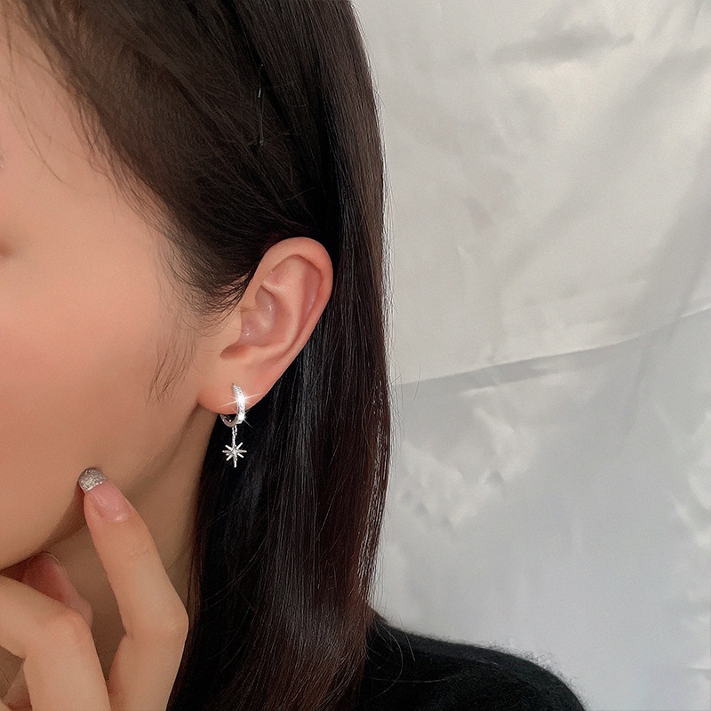 1 đôi bông tai lấp lánh nữ mạ bạc s925