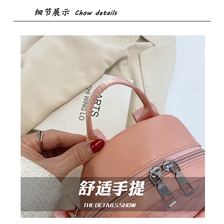 JASMIN NOIR Ba Lô Đi Học / Du Lịch Có Dây Xích Chần Bông Kẻ Sọc Cho Nữ