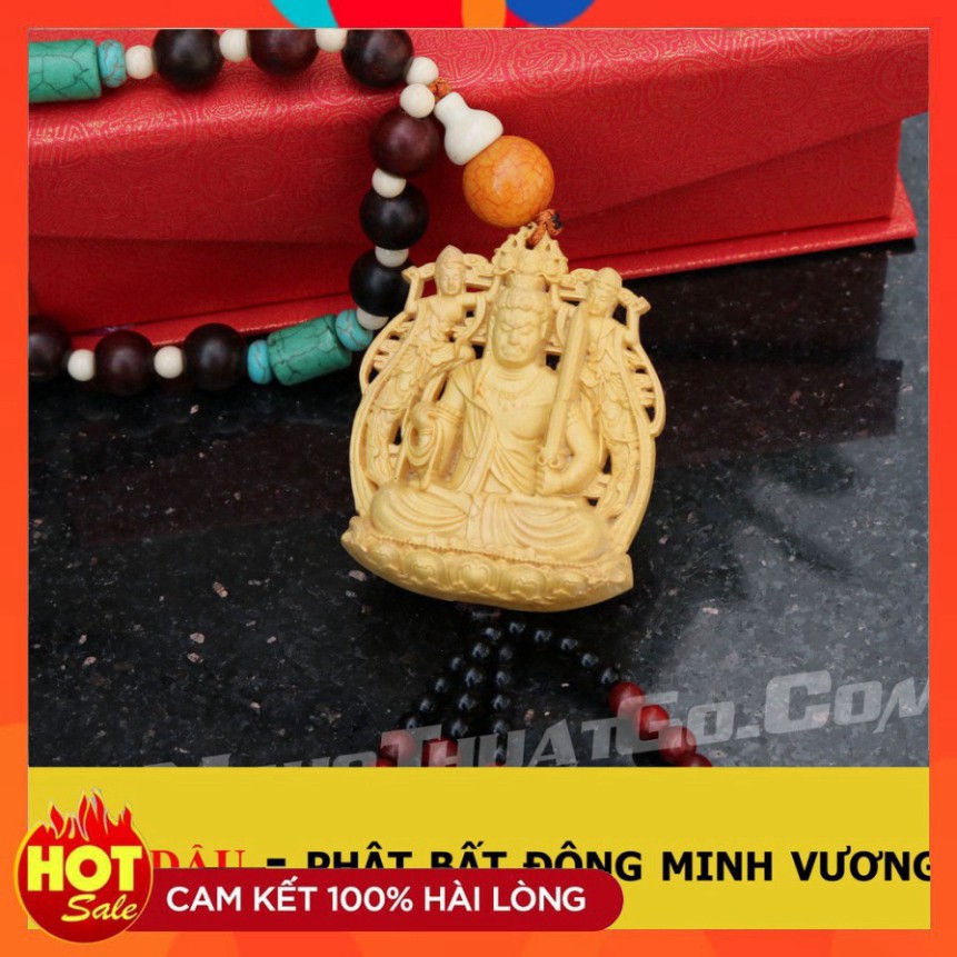 ((SIÊU HOT )) Dây treo xe ô tô tượng Phật Bất Động Minh Vương bằng gỗ Hoàng Dương- TẶNG 1 VÒNG ĐEO TAY - HÀNG NỘI ĐỊA