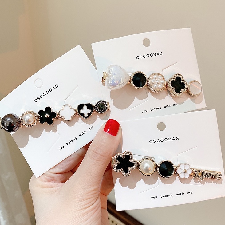 Kẹp Tóc Đính Đá Và Ngọc Trai nhân tạo K2 Phong Cách Hàn Quốc sang trọng, thanh lịch - Hàng cao cấp