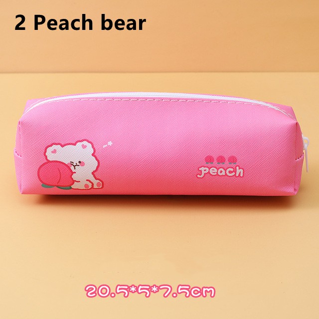 Túi đựng bút bằng da pu sức chứa lớn in họa tiết hoạt hình dễ thương cho nữ sinh ốp