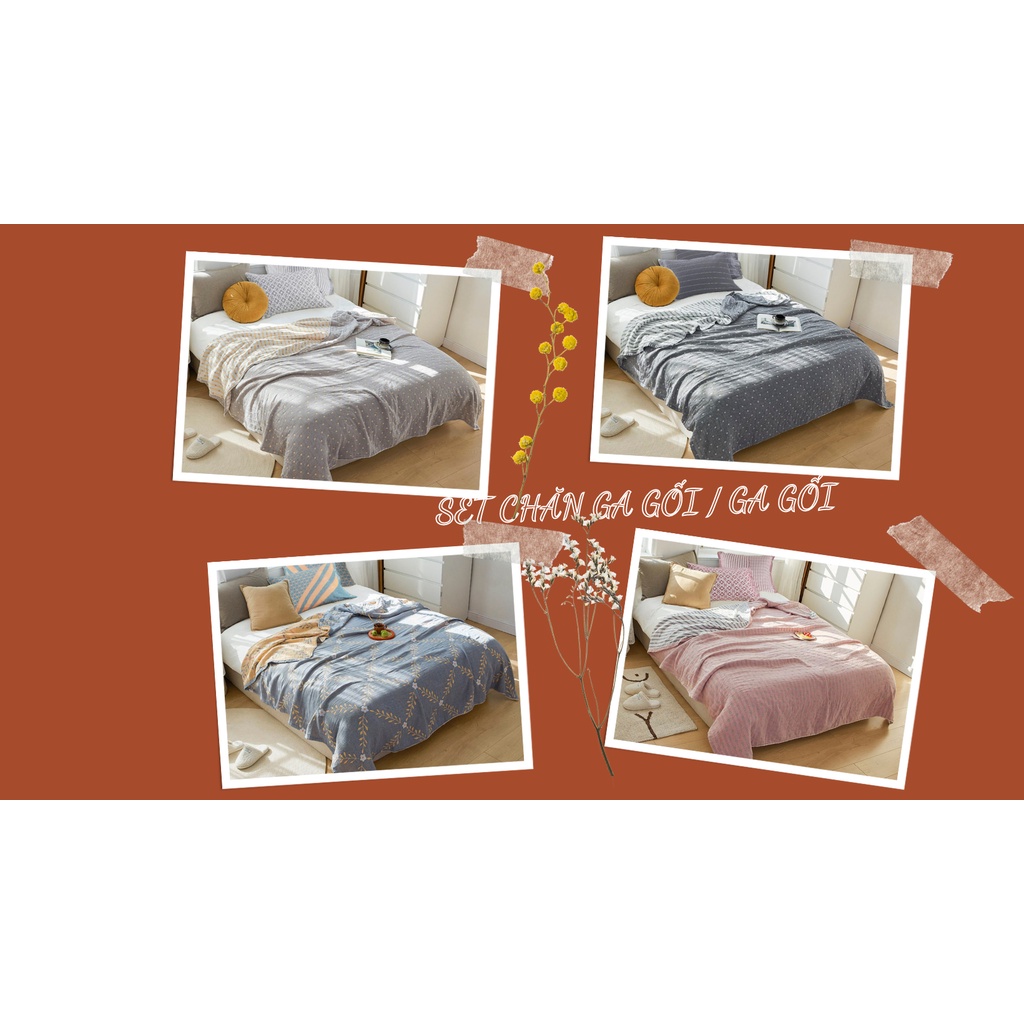 (XẢ) Chăn mền mùa hè Abraca Dabra cotton trơn/ sợi tre 100% điều hòa giải nhiệt hỗ trợ ngủ sâu thân thiện với làn(3)