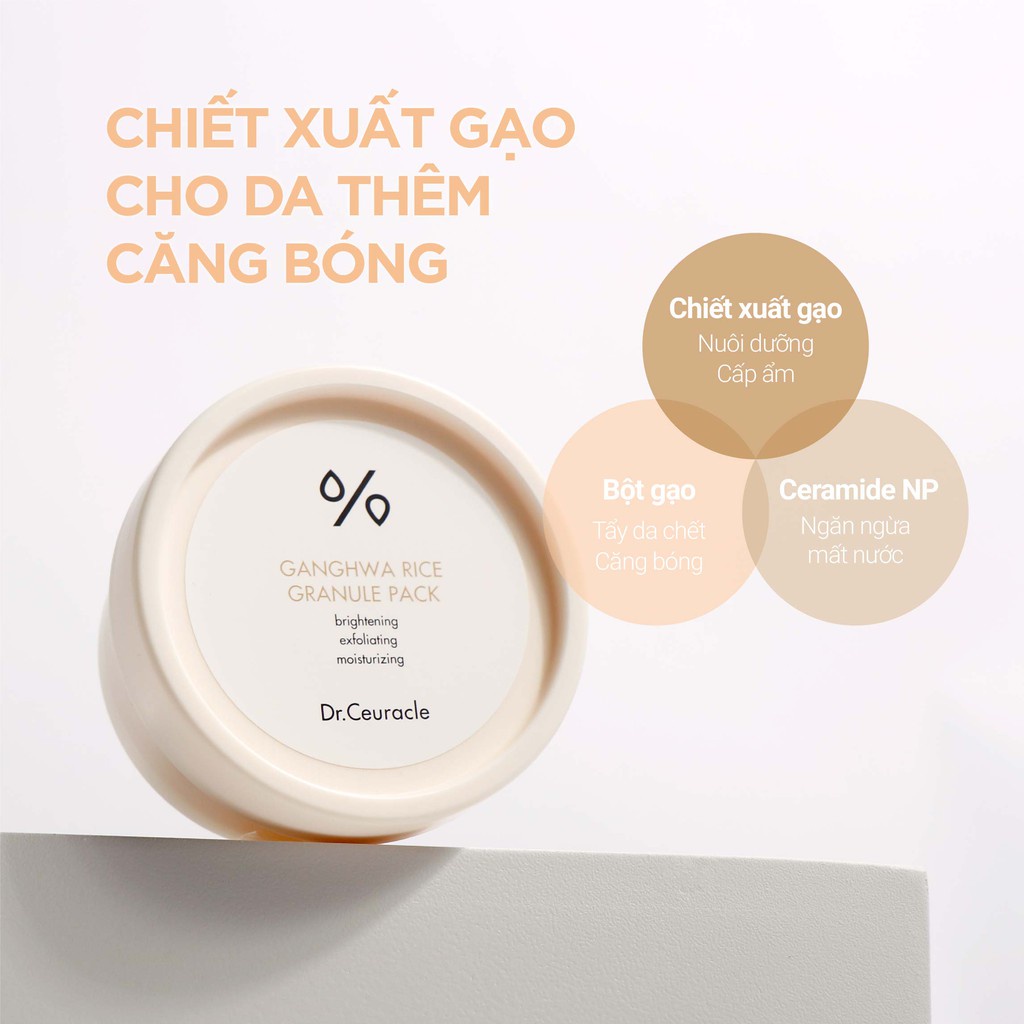 Mặt Nạ Gạo Dưỡng Ẩm Và Làm Trắng Ganghwa Rice Granule Dr.Ceuracle 115g