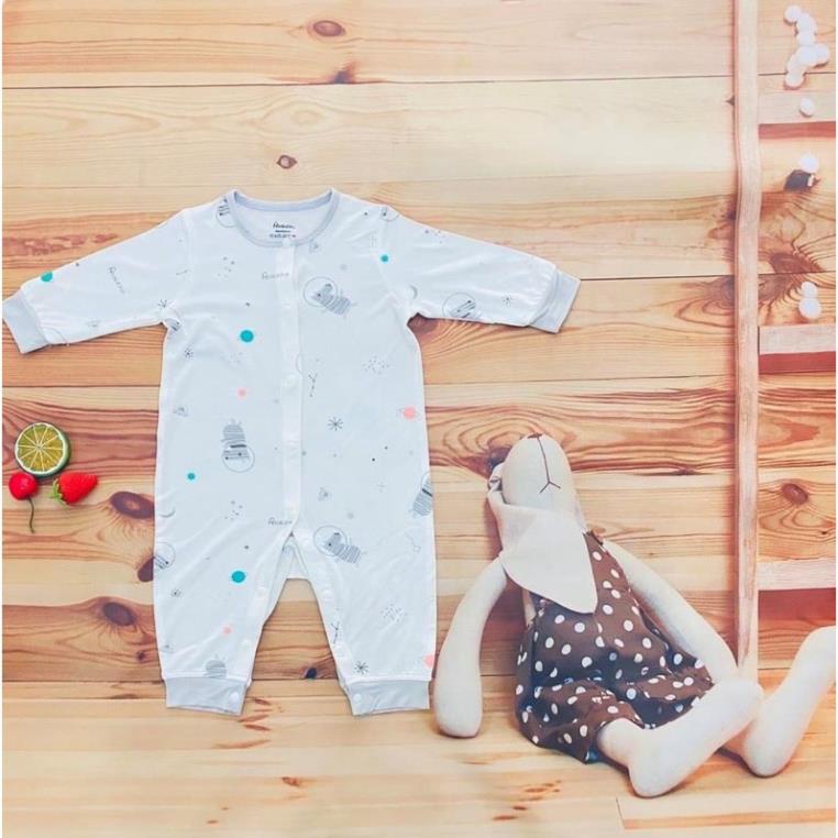 Các mẫu Body Avaler Sợi tre, cotton dài tay họa tiết, màu cho bé
