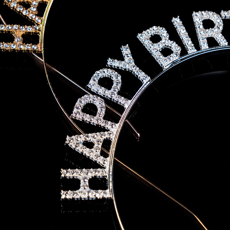 Băng Đô Vương Miện Sinh Nhật Đính Đá Thời Trang